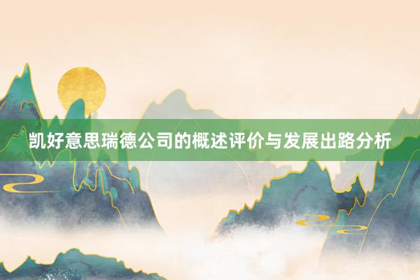 凯好意思瑞德公司的概述评价与发展出路分析